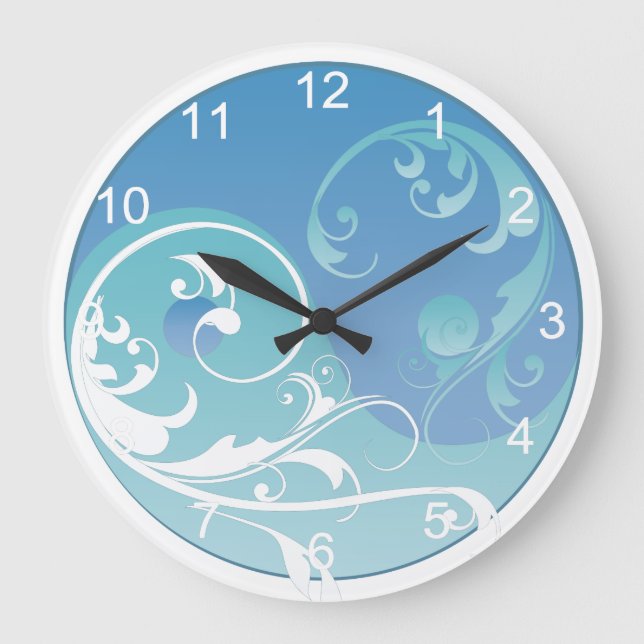 Blue and Green Yin & Yang Large Clock (Front)