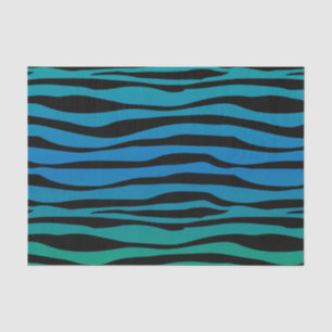 Blue and Green Zebra Animal Print Tissue Paper