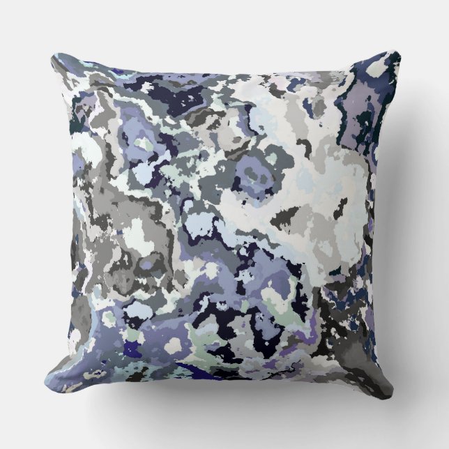 Blue and Grey Abstract Cushion (Front)