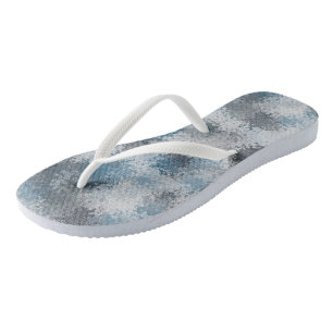 Blue and Grey abstract Thongs