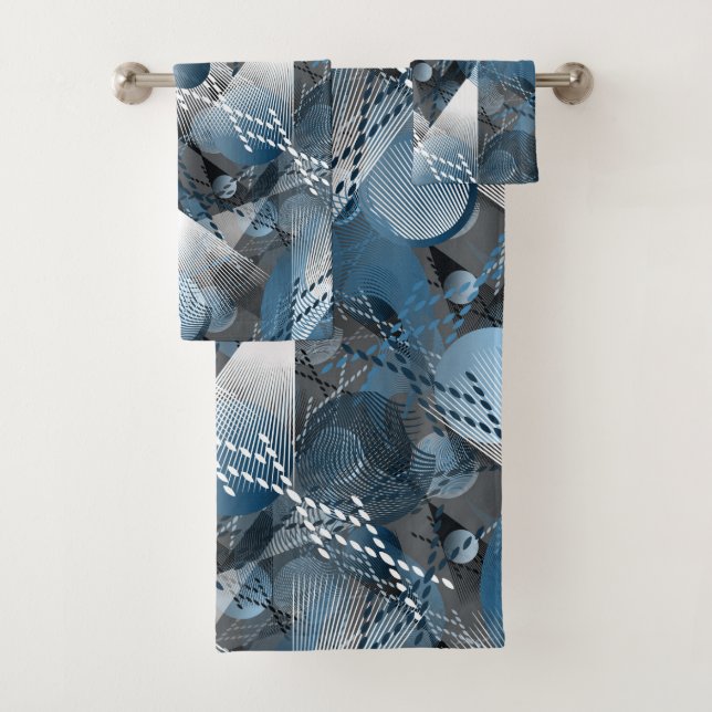 Blue and grey. Abstraction. Bath Towel Set (Insitu)
