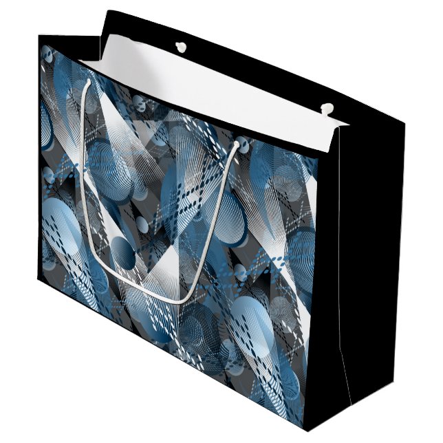 Blue and grey. Abstraction. Large Gift Bag (Front Angled)
