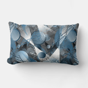 Blue and grey. Abstraction. Lumbar Cushion