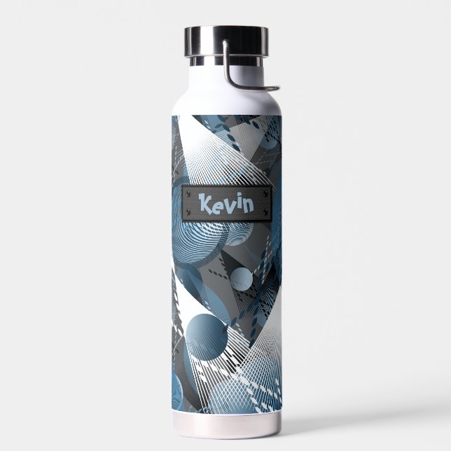 Blue and grey. Abstraction.  Water Bottle (Left)