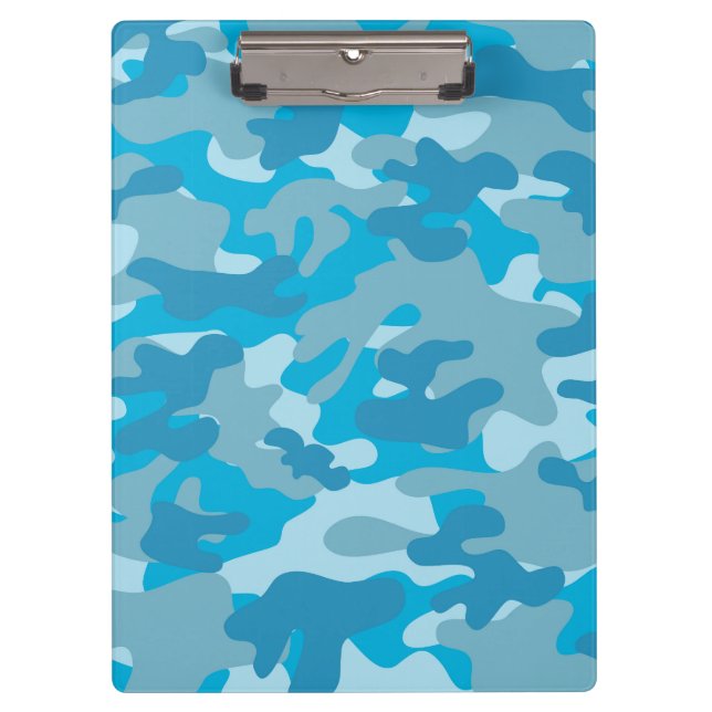 Blue and Grey Camo Design Clipboard (Front)