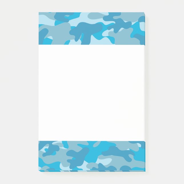 Blue and Grey Camo Design Post-it Notes (Front)