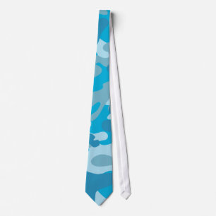 Blue and Grey Camo Design Tie