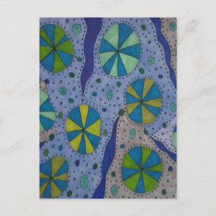 Blue and Grey Cosmic Abstract Postcard