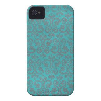 Blue and Grey Damask iPhone 4/4S Case