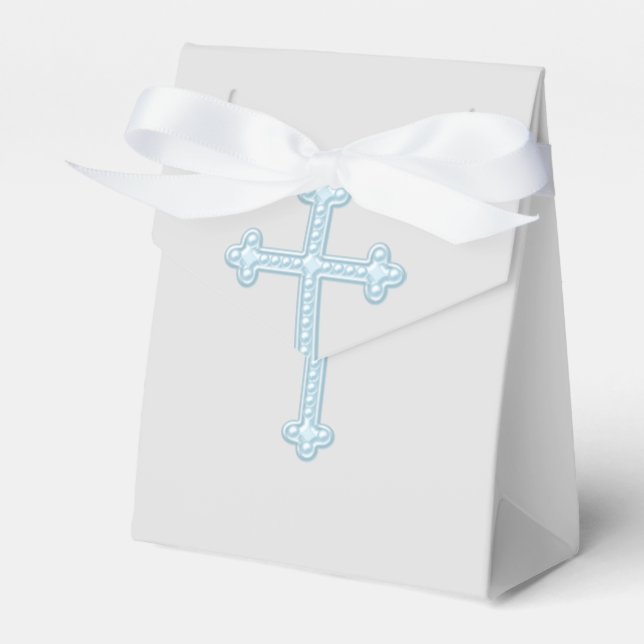 Blue and Grey First Communion Favour Box (Front Side)