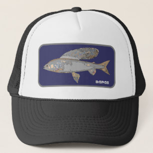 Blue and Grey Grayling Trucker Hat