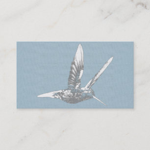 Blue and Grey Hummingbird Business Card