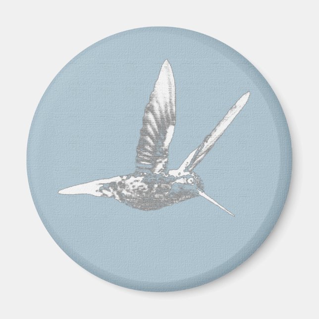 Blue and Grey Hummingbird Magnet (Front)