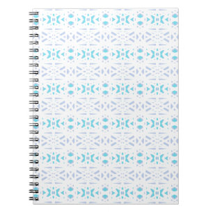 Blue and Grey Lace Deco Chain Pattern Notebook
