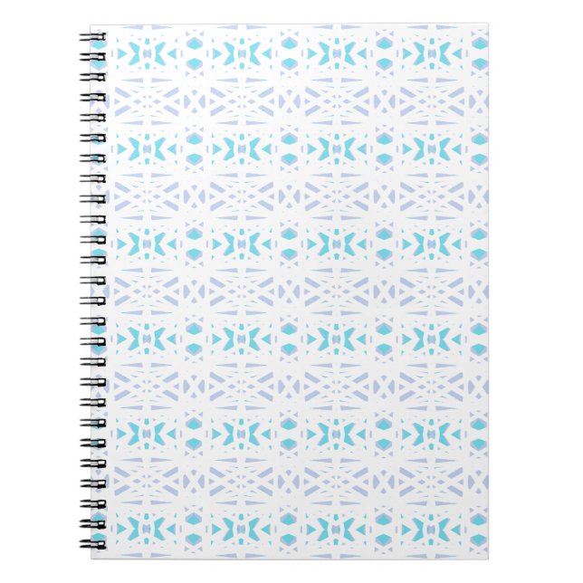 Blue and Grey Lace Deco Chain Pattern Notebook (Front)