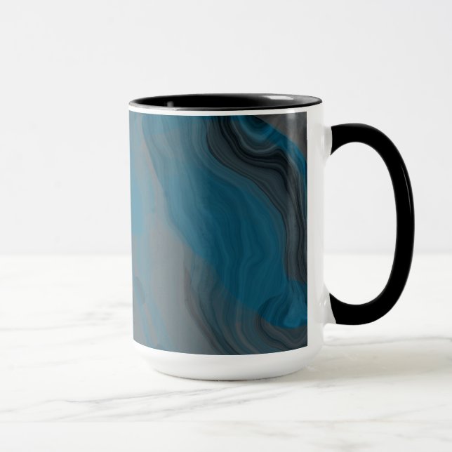 Blue and Grey Marble Abstract Mug (Right)