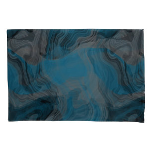 Blue and Grey Marble Abstract Pillowcase