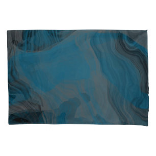 Blue and Grey Marble Abstract Pillowcase