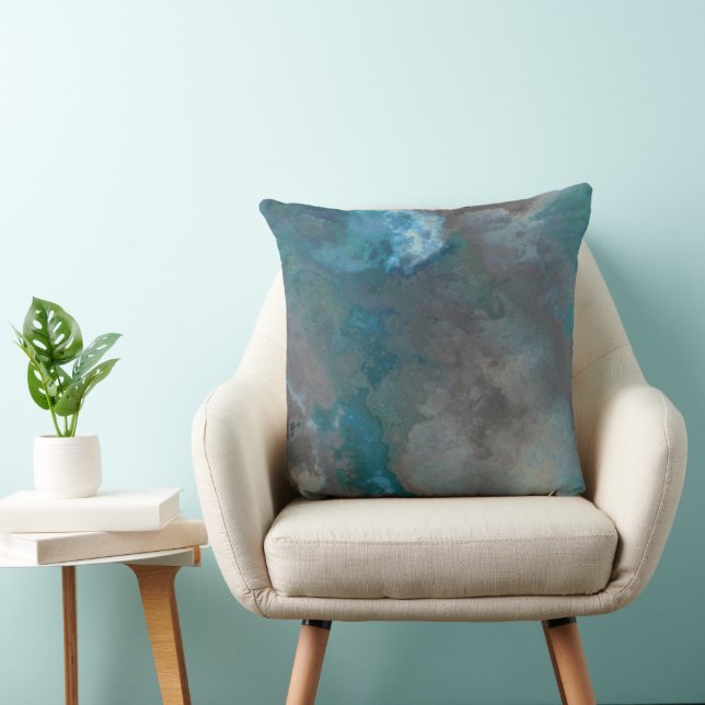 Blue and grey Marble Texture Cushion (Chair)