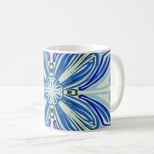 Blue and Grey Mosaic Tile Inspired Mug