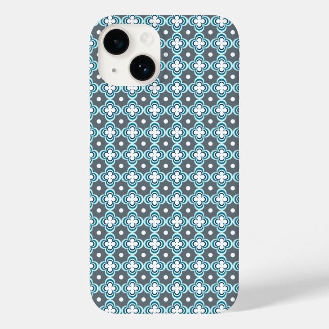 Blue and Grey Pattern Case-Mate iPhone Case (Back)