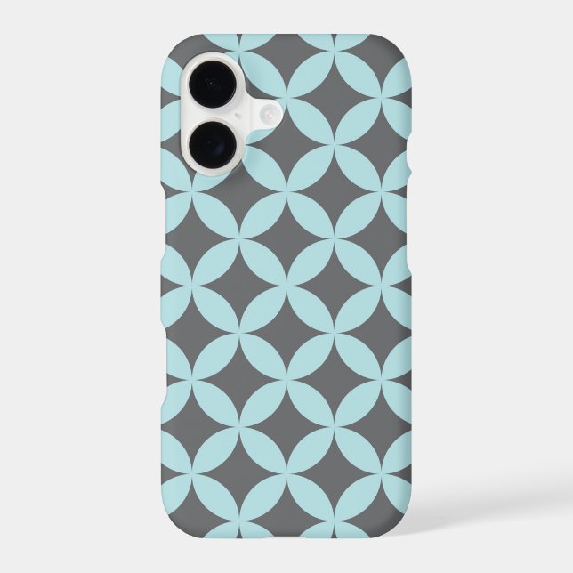 Blue and Grey Patterned iPhone Case (Back)