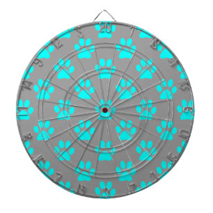Blue and grey paws pattern dartboard