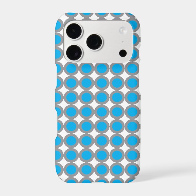 Blue and grey polka dot pattern phone case  (Back)