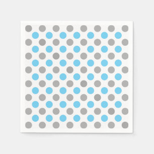 Blue and grey polka dots pattern napkin