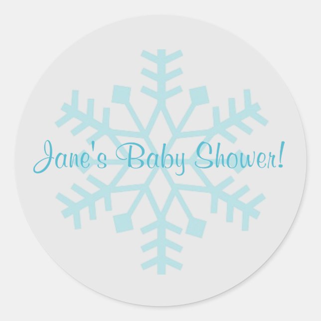Blue and Grey Snowflake Sticker (Front)