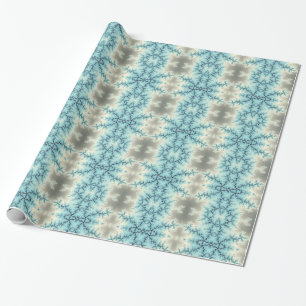Blue and grey snowflakes abstract pattern wrapping paper