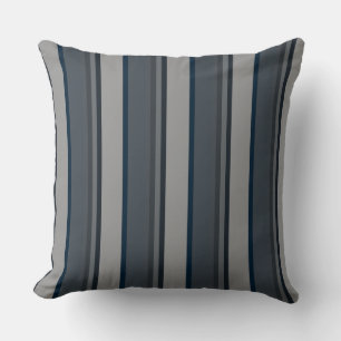 Blue and grey stripes cushion