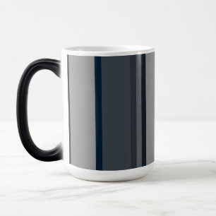 Blue and grey stripes magic mug