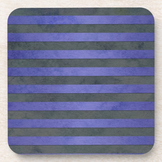 Blue and Grey Stripes Pattern Coaster (Front)