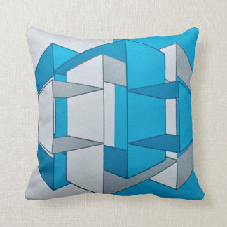 Blue and Grey Throw Pillow