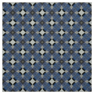 Blue and grey tile Upholstery Fabric