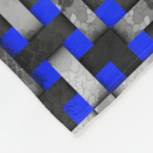 Blue And Grey Woven Mosaic Fleece Blanket