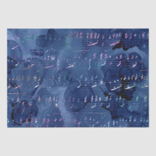 Blue and Iridescent Glitter Mermaid Letters Tissue Paper