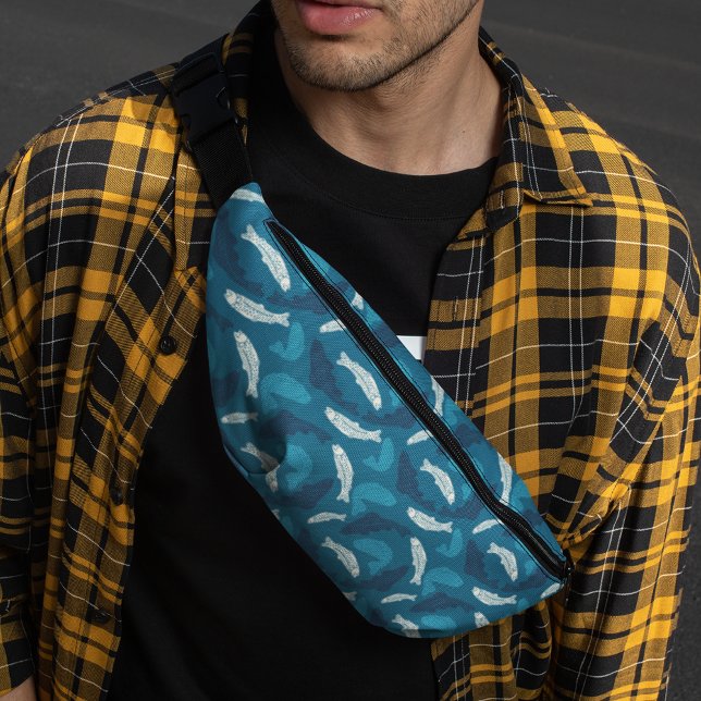 Blue and Ivory Trout, Fish Patterned Bum Bags (Creator Uploaded)