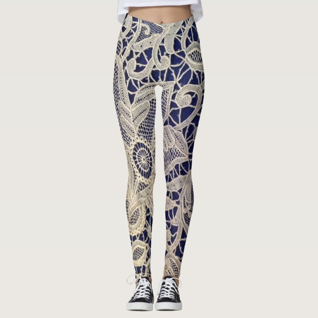 Blue and lace leggings (Front)