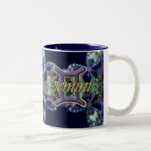 Blue and Lavender Lace Zodiac Sign Gemini Mug