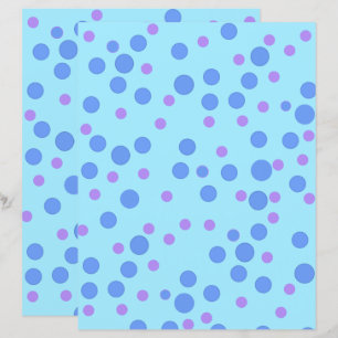 Blue and Lavender Polka Dots Scrapbook Paper