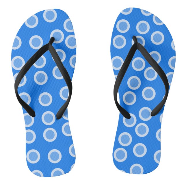 Blue and light blue circles thongs (Footbed)