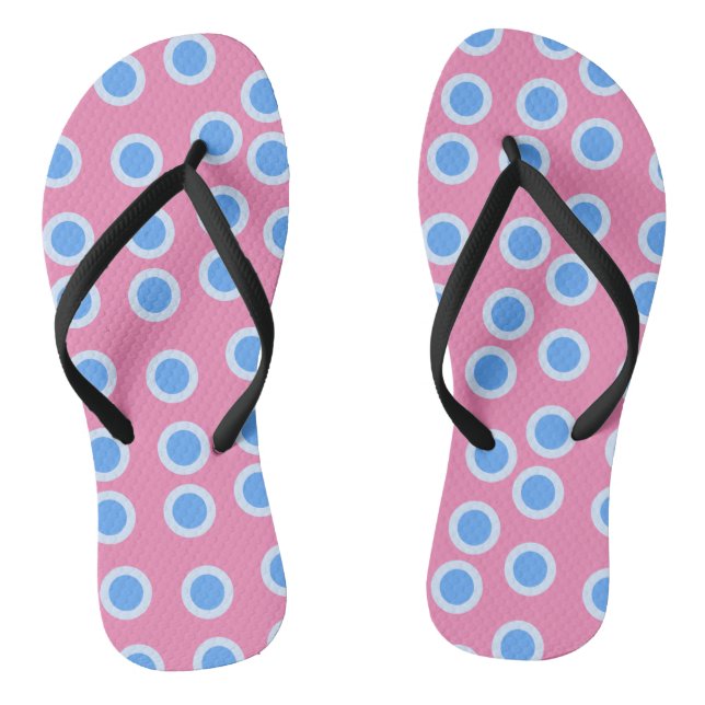 Blue and light blue circles thongs (Footbed)