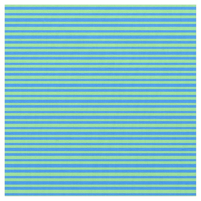 Blue and Light Green Coloured Stripes Fabric (Close Up)