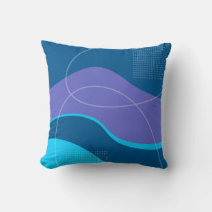 Blue and Lilac Abstract Art Design  Cushion