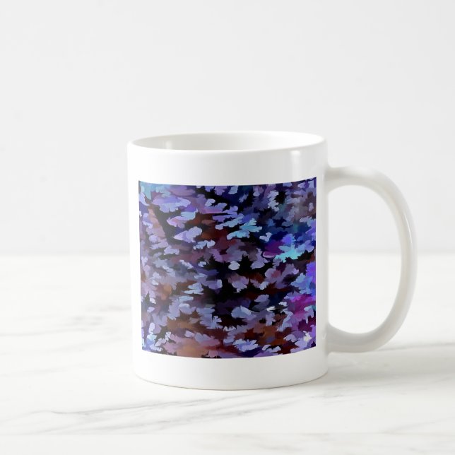 Blue and Lilac Camouflage Pattern Coffee Mug (Right)