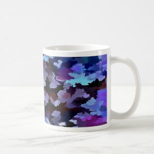 Blue and Lilac Camouflage Pattern Coffee Mug