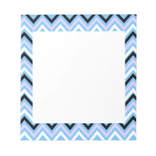 Blue and Lilac Chevron Pattern Notepad