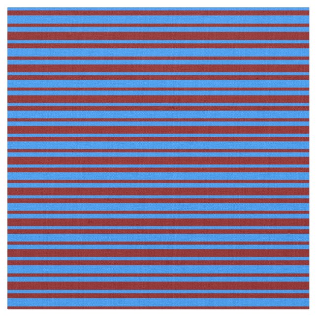 Blue and Maroon Coloured Striped/Lined Pattern Fabric (Close Up)